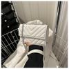 Textured Foreign Style Striped Women's Bag 2025 Solid Color New Trend Fashion Chain Small Square Bag Retro Atmosphere Messenger Bag