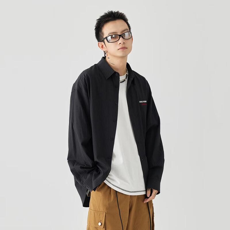 GOLFCROSS Unisex Embroidered Logo Long-Sleeve Shirt M