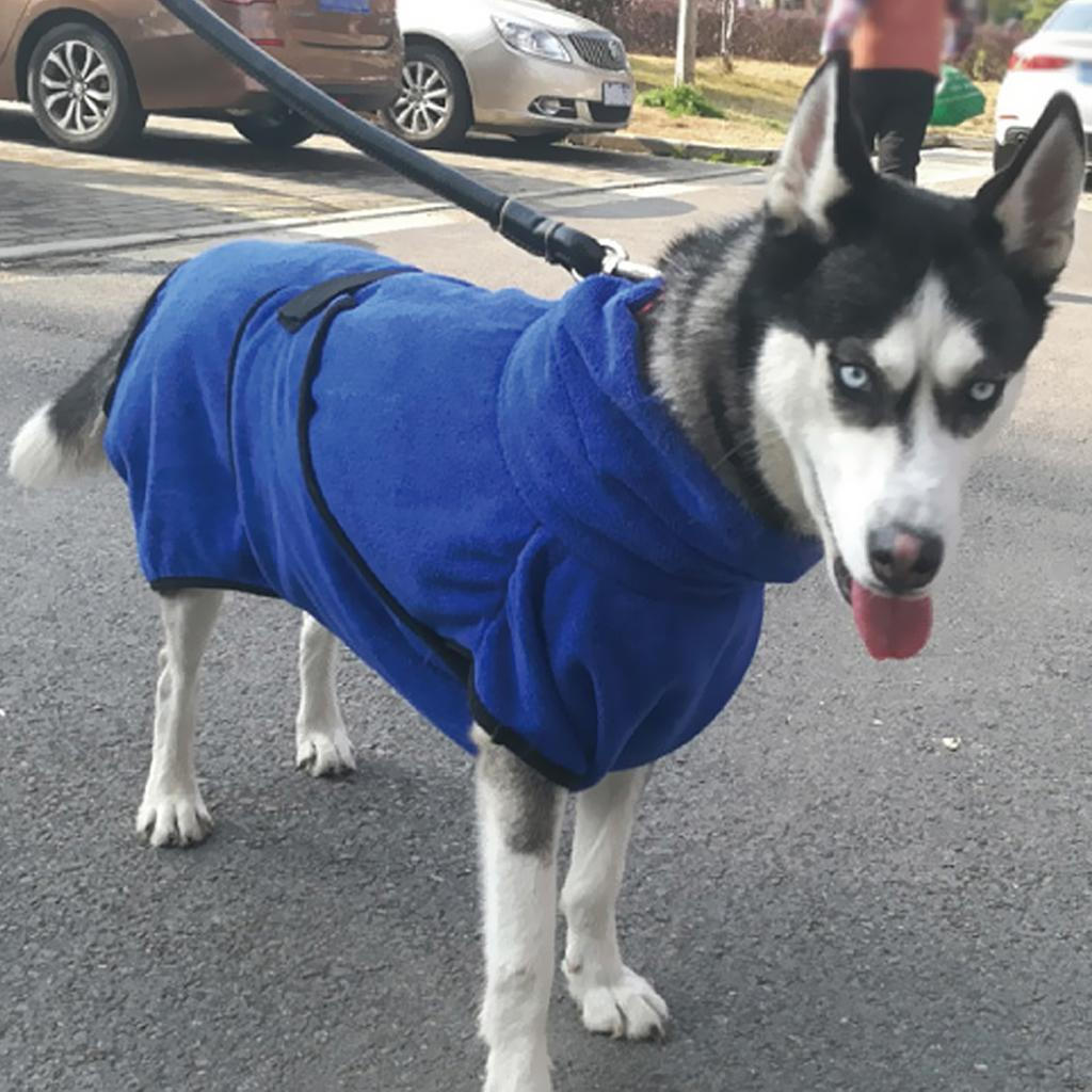 Absorbent, Fast Drying, Microfiber Bath Towel,Pet Bathrobe Blue L