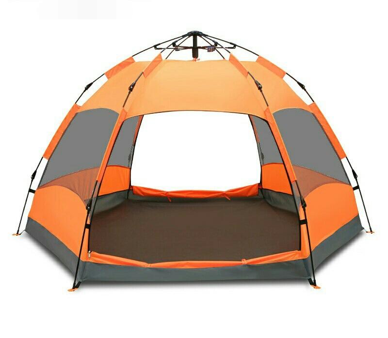 Шестиугольная палатка на 4-6 человек, автоматическая семейная палатка для кемпинга, дикая кемпинговая юрта, двухслойная палатка tent