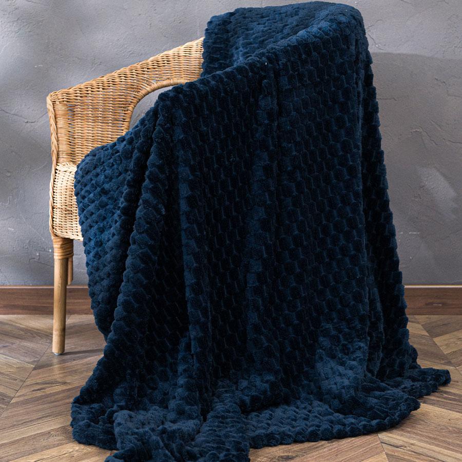 MIKOS Decorative blanket - dark blue - 160x200 cm