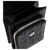 MCM Black Debossed Logo Leather Phone Crossbody Bag with Webbing Strap for Daily Use