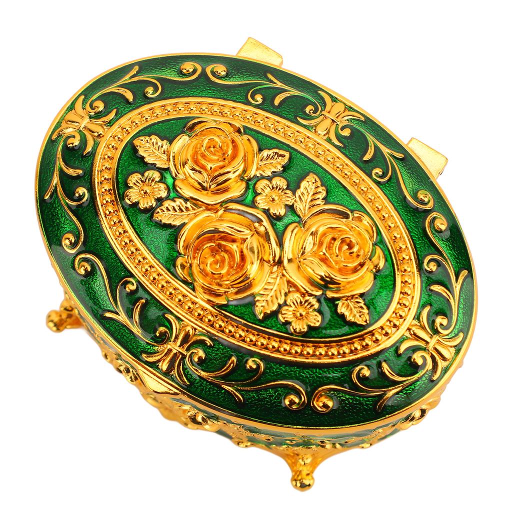 Metal Jewelry Box Vintage Zinc Alloy Decorative Easy To Maintain Keepsake Box for Necklace Earring