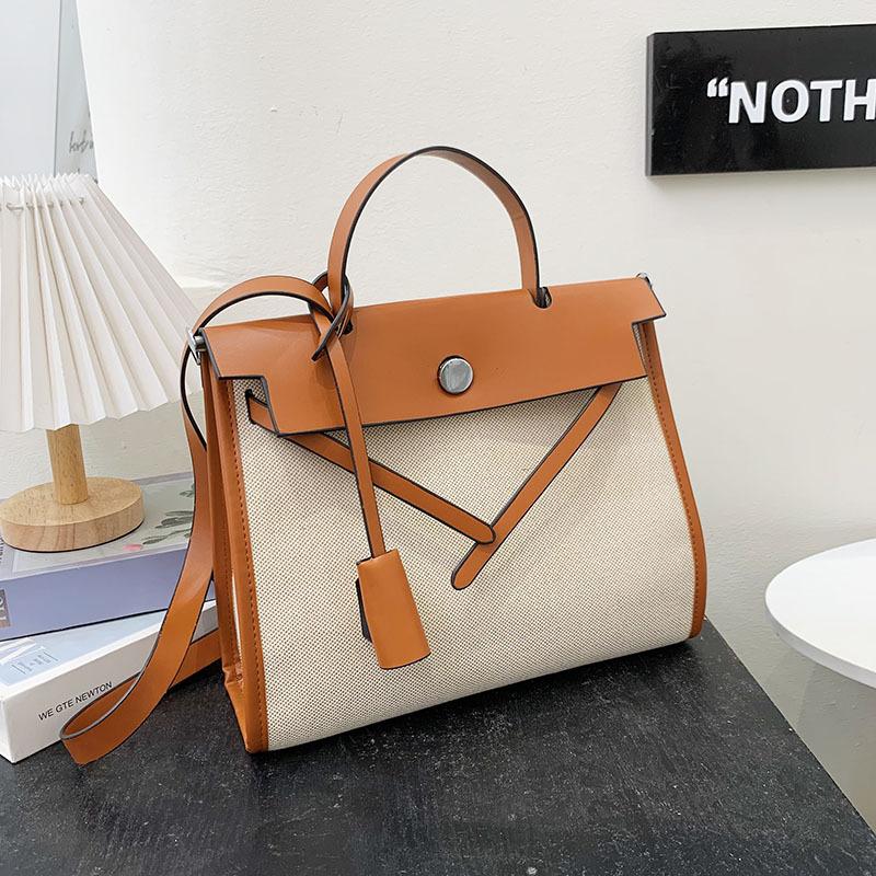 Autumn and Winter New Canvas Commuter Big Hand Shoulder Oblique Span Trendy Women Bag