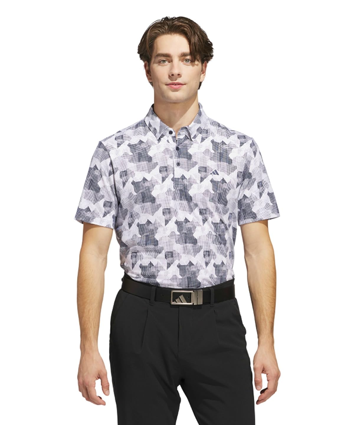 

Футболка с коротким рукавом и градиентным графическим принтом Adidas Golf Beyond the Course для мужчин, темно-синяя/белая