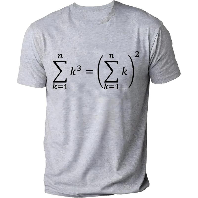 Men's Streetwear T-shirts Sum of Cubes Maths Print T-Shirt Oversized Funny Formula Mathematics Graphic Tees for Men Women Tops
