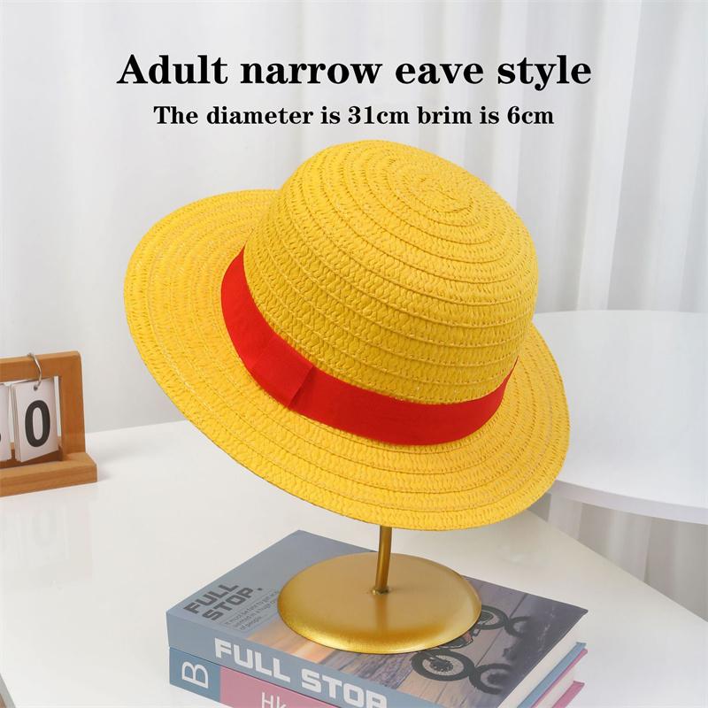 31-35CM Anime Straw Hat Festivals Party Cosplay Props Sun Protection Hat Parent-child Summer Sun Straw Beach Hat For Men Women