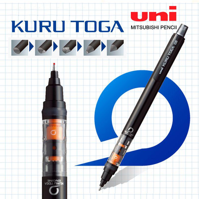 UNI Kuru Toga Druckbleistift M5-452 Zeichenbleistift 0,5 mm Niedriger Schwerpunkt Automatische Drehung Schulbedarf Schreibwaren