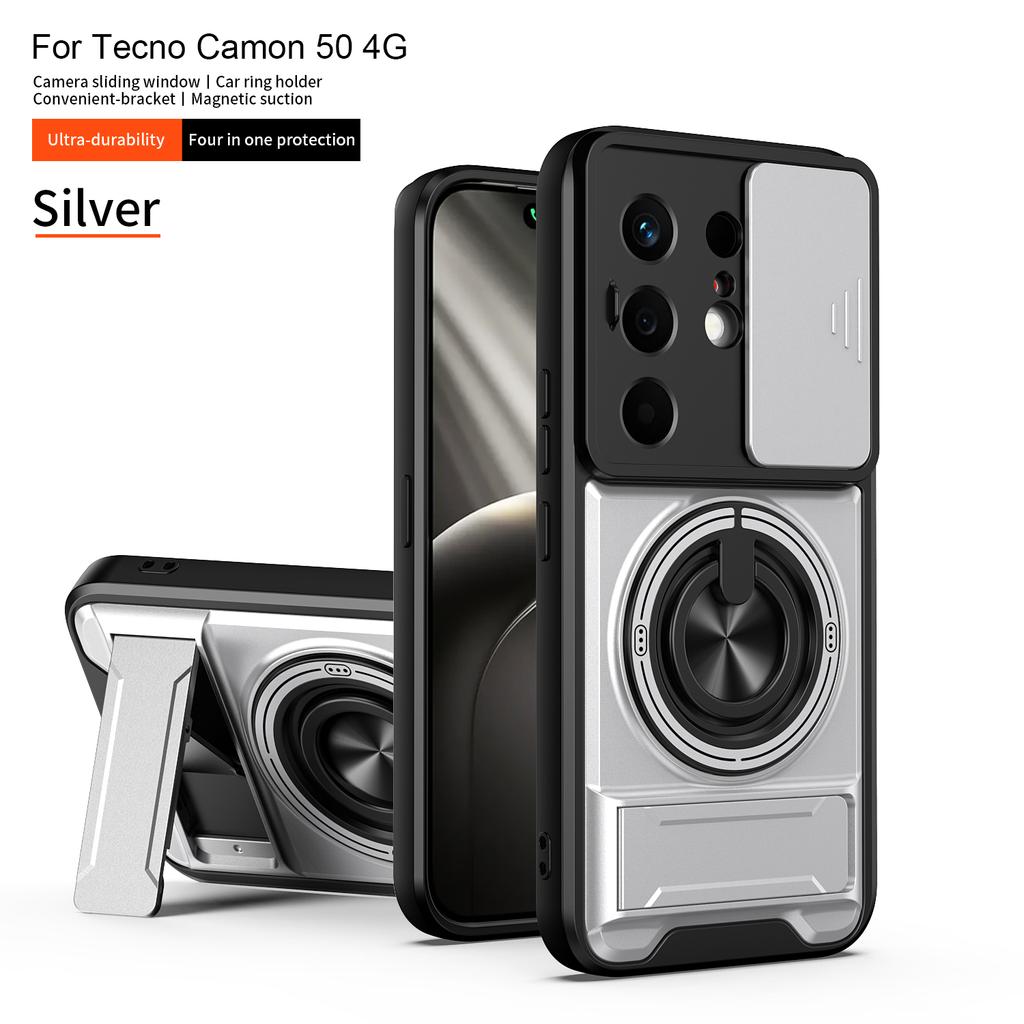 For Tecno Camon 50 Case Tecno Camon 50 4G Cover Magsafe Magnetic Fold Holder Military Armor Camera Protection Cover