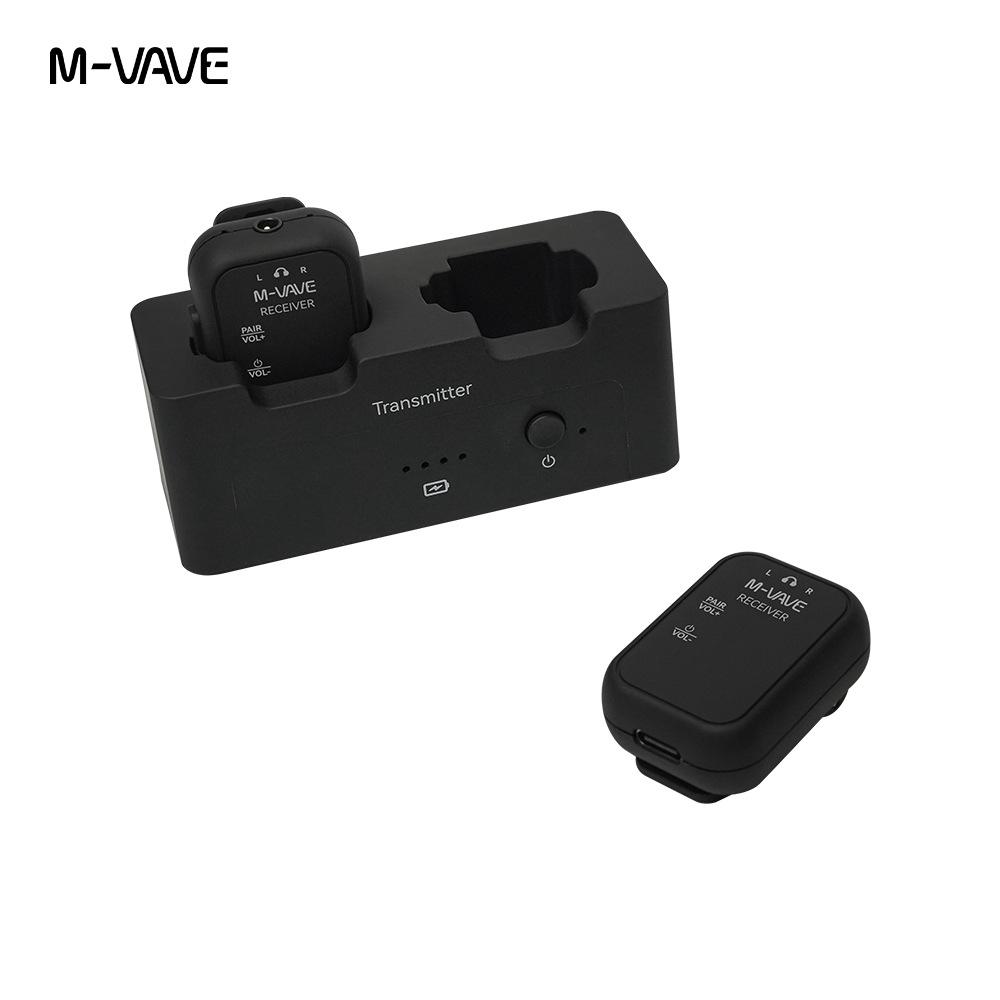 Portable Wireless In-Ear Monitor System with Charging Case, One-to-Two Transmitter and Receiver.