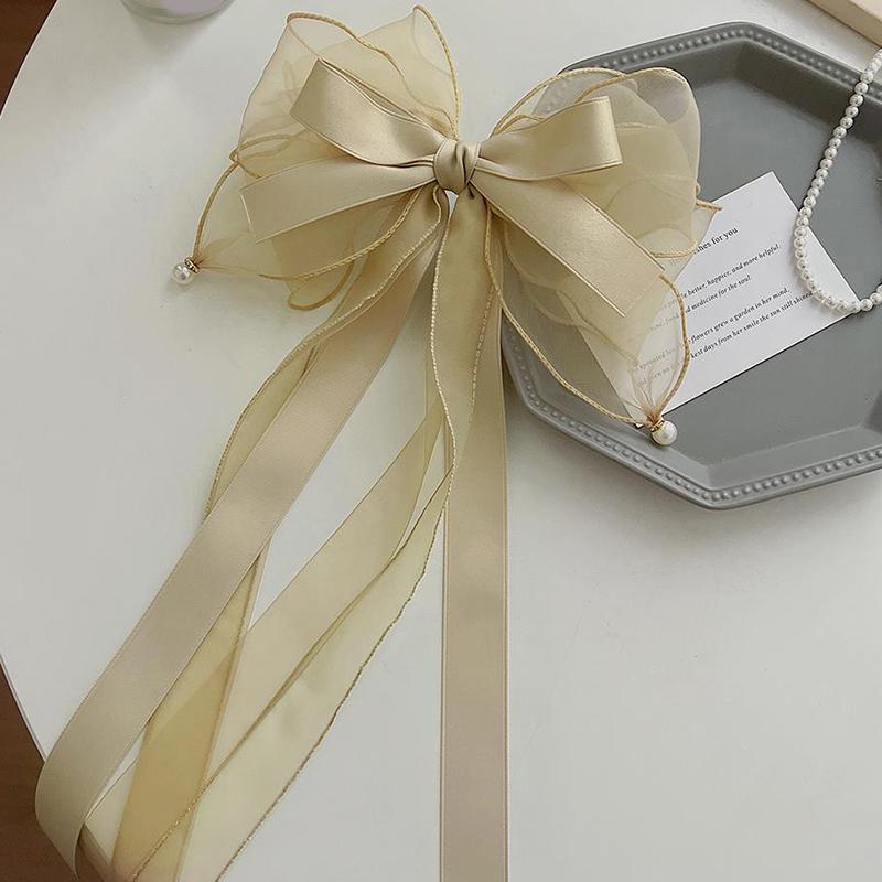 Trendy Large Barrette Hair Clip Multi-Layer Ribbon Bow Hairpins Pearls Hair Pins For Women Girls Hair Accessories Cute Gifts New