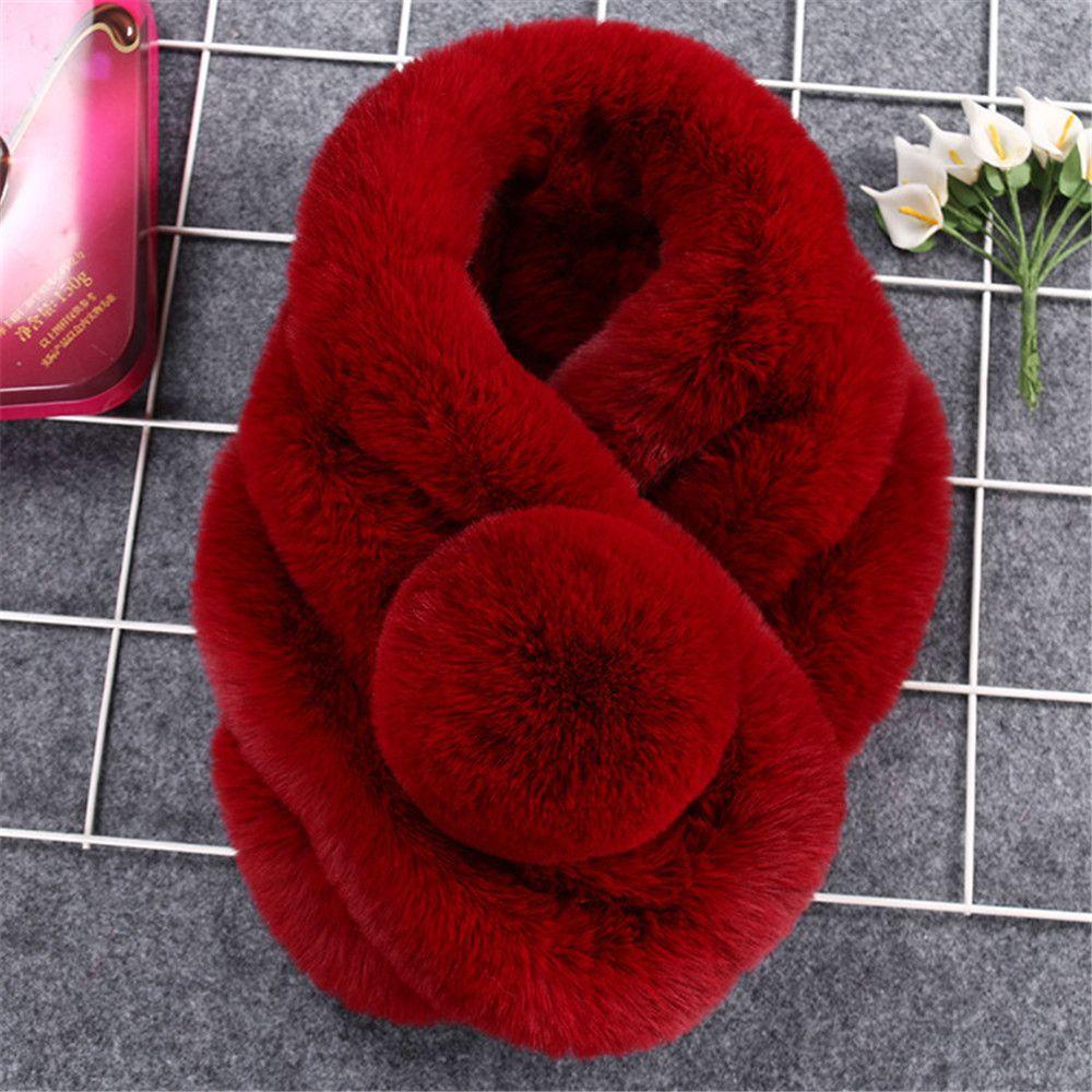 Bonbonfarbe Winddicht Bequem Verdicken Warm Schal Kunstpelz Schal Mantelkragen Plüschschals