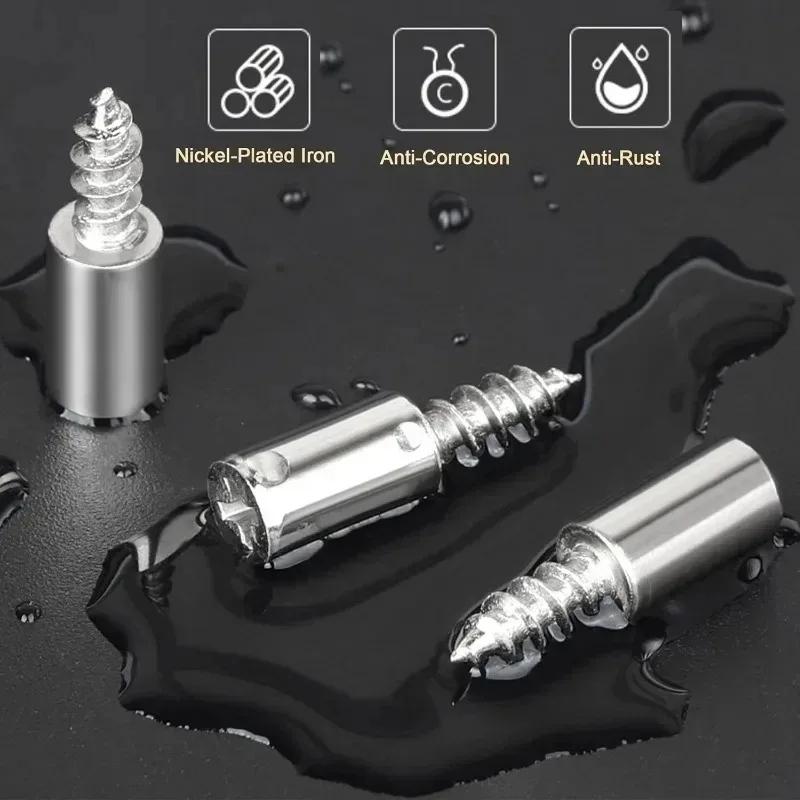 10-100pcs Partition Bracket Screw Cross Self-tapping Screw with Cover Cabinet Board Laminate Support Wardrobe Glass Partition Nail