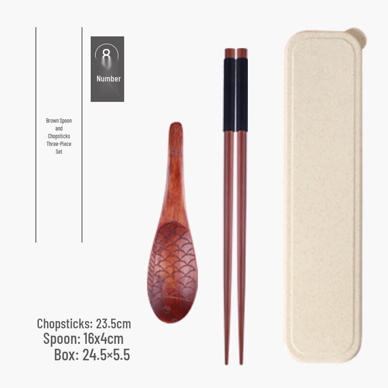 Portable Wooden Chopsticks and Spoon Set