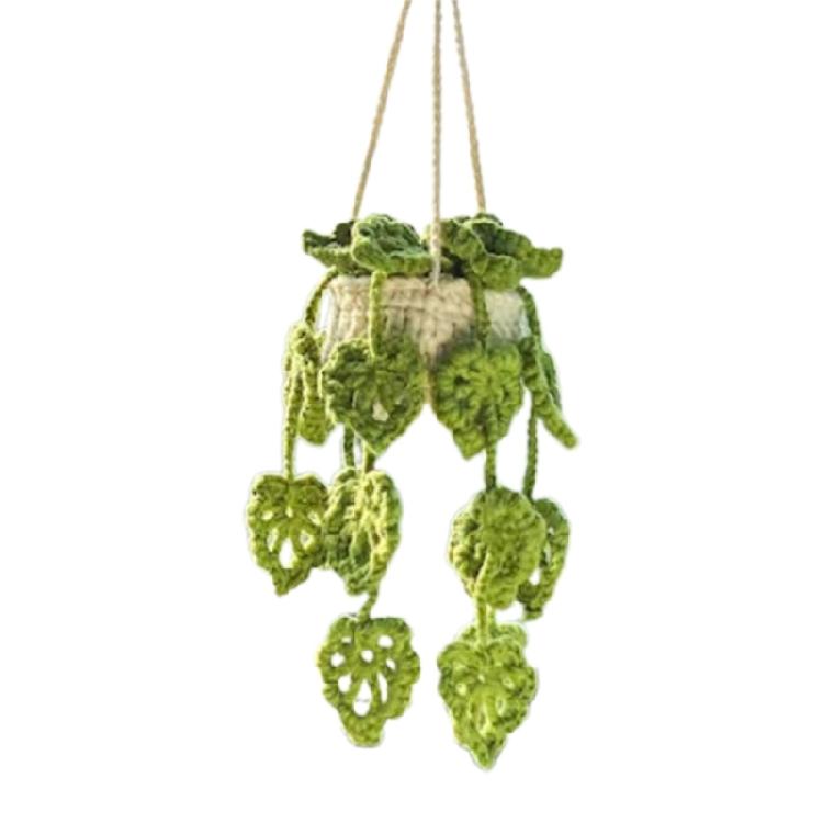 

Cute Potted Plants Crocheted Decor-Hanging Ornament Rear View Mirrors Decoration 1