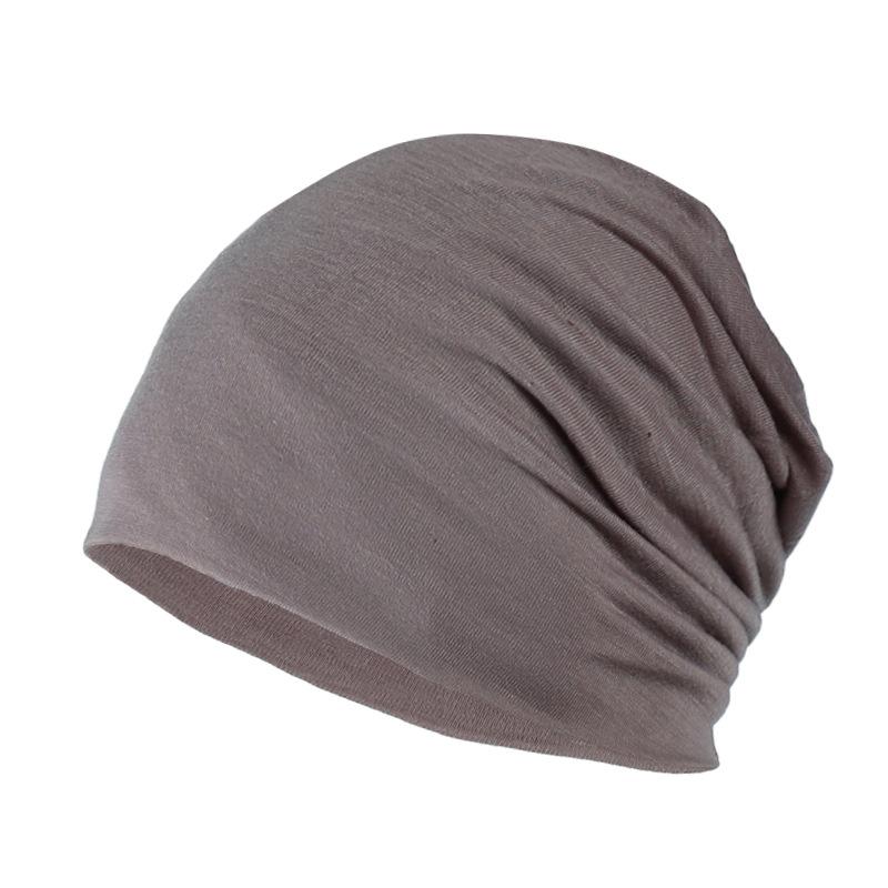 Herren Soild Indien Stretch Kordelzug Mütze Wolle Stricken Haarausfall Kopftuch Wickel