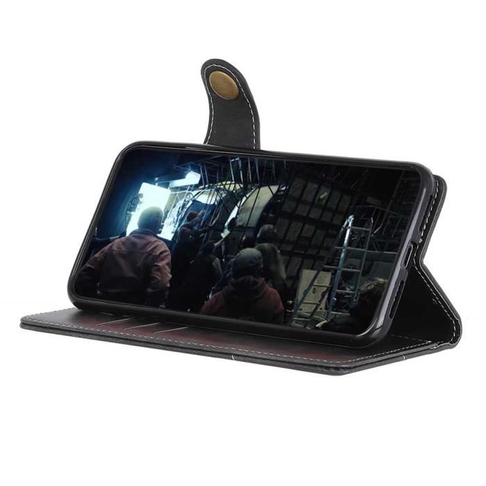 Fodral - XWZYQ® - Redmi Note 9 - Svart Läder - Flipfodral - Halvstyv Plånbok