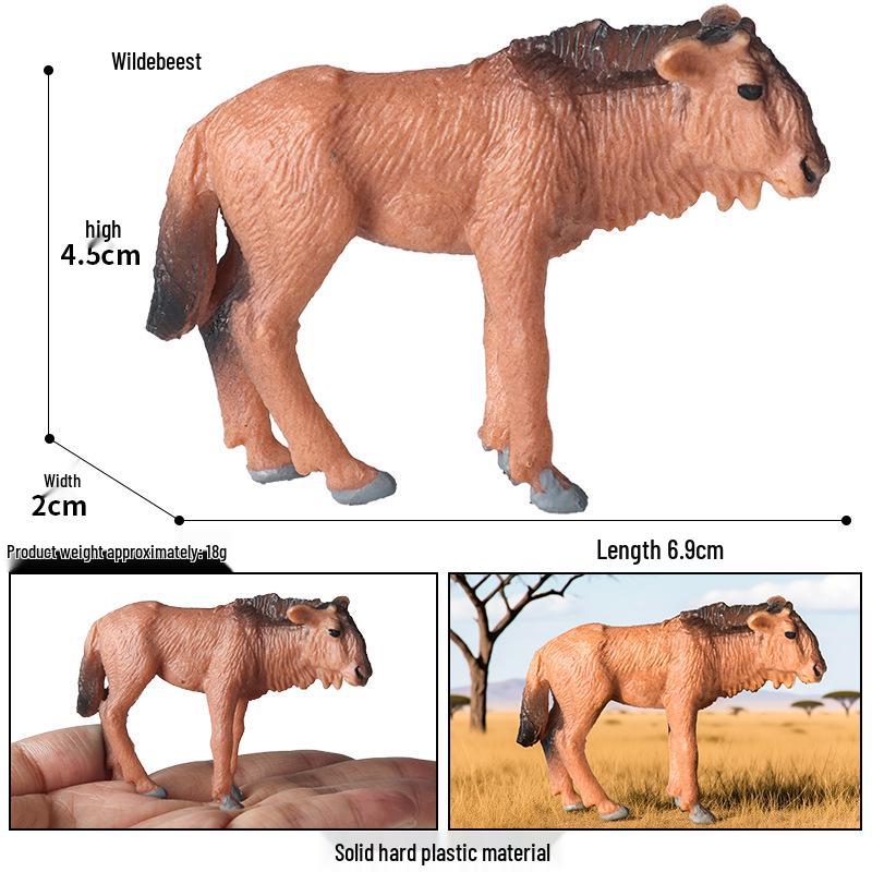Wild Animal Cognitive Model: Plastic Wildebeest Antelope Toy for Kids