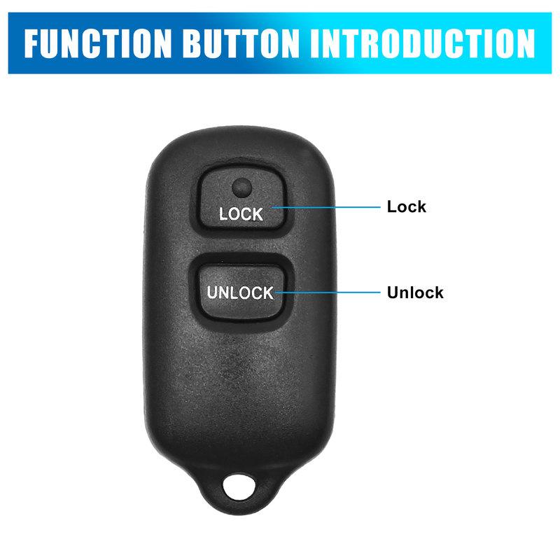 X Autohaux Car Remote Key Fob Case Shell 3 Key Buttons Cover Tools GQ43VT14T For Toyota Camry Corolla Sienna Solara Accessories