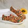 Fashion 2025 Women Sneakers Lightweight Floral Print Canvas Shoes Comfy Walking Flat Sneakers Women Slip-on Round Toe Casual Shoes Women