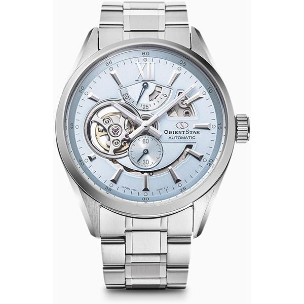 

ORIENT RK-AV0127L (Contemporary Modern Skeleton Moving Blue Men s Metal Limited) Round Watch Silver