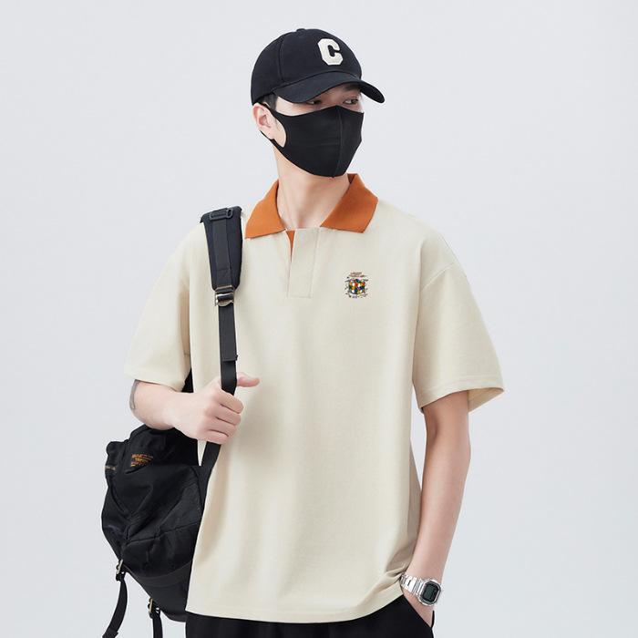 Updated Summer T-shirt Comfortable Fit Trendy Lapel Short-sleeved POLO Top T-shirt