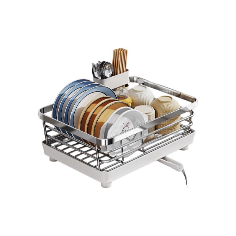 

OEM/ODM Kitchen Multi-Functional Storage Rack, Dish Drainer, Bowl Rack, Chopstick Storage Box, Dish Organizer, Utensil Holder білий