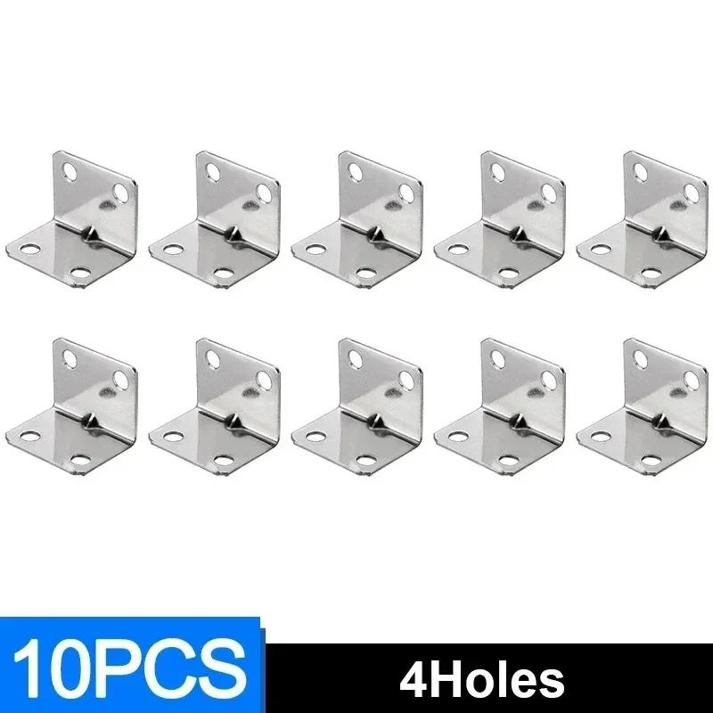 50/10PCS Stainless Steel Corner Brackets 90 Degree Right Angle Connectors for Furniture Table Bookshelf Cabinet Corner Code