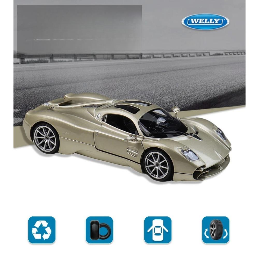 Welly 1/24 Pagani Utopia Alloy Sports Car Model Diecast Metal Track Racing Vehicles Car Model High Simulation Childrens Toy Gift