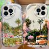 Summer Vacation Ice Cream Truck Wave Phone Case for iPhone 17 Air 16 E 15 14 Plus 13 12 Mini 11 Pro Max Shockproof Covers Funda