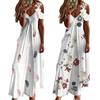 Maxi Dress Feather Printed Lace Sling Ladies Loose-fitting A-Line Long Dress Streetwear