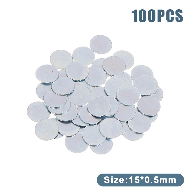50/100 ks Ultratenký kulatý pozinkovaný plech pro DIY ruční výrobu doplňků