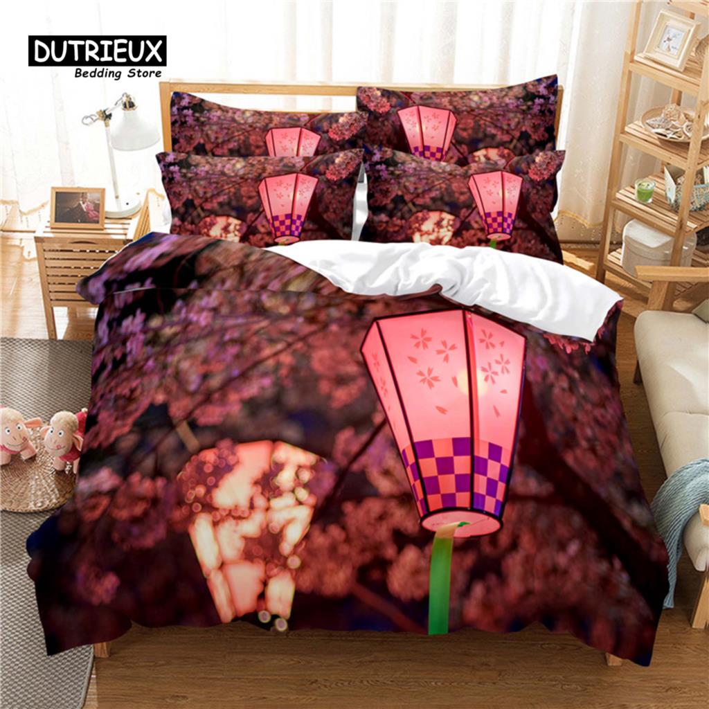 Beautiful Flower Bedding Set, 3Pc Flower Duvet Cover Set, Soft Comfortable Breathable Duvet Cover, For Bedroom Guest Room Decor