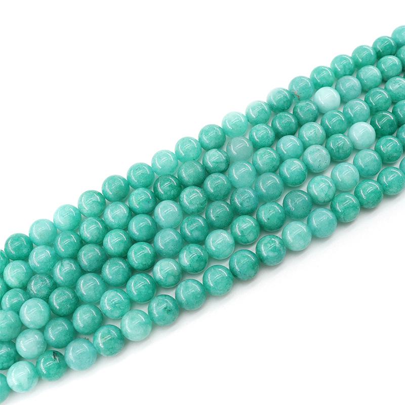 10mm Natural Green and White Stone Beads for DIY Jewelry Making