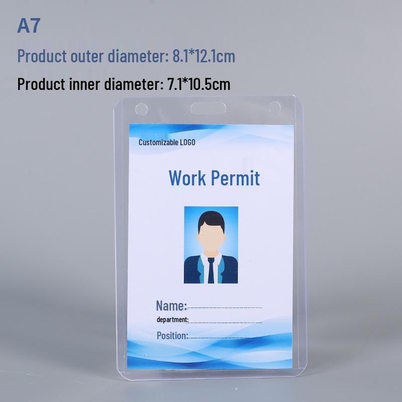 Large Transparent PVC ID Badge Holder with Lanyard for Work, Guest, Exhibition, and Conference