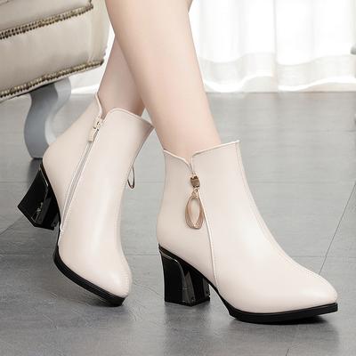 Dames Winterschoenen Dames Winterlaarzen Puntig Echt Leer Hoge Hak Dames Kledinglaarzen Grote Maat