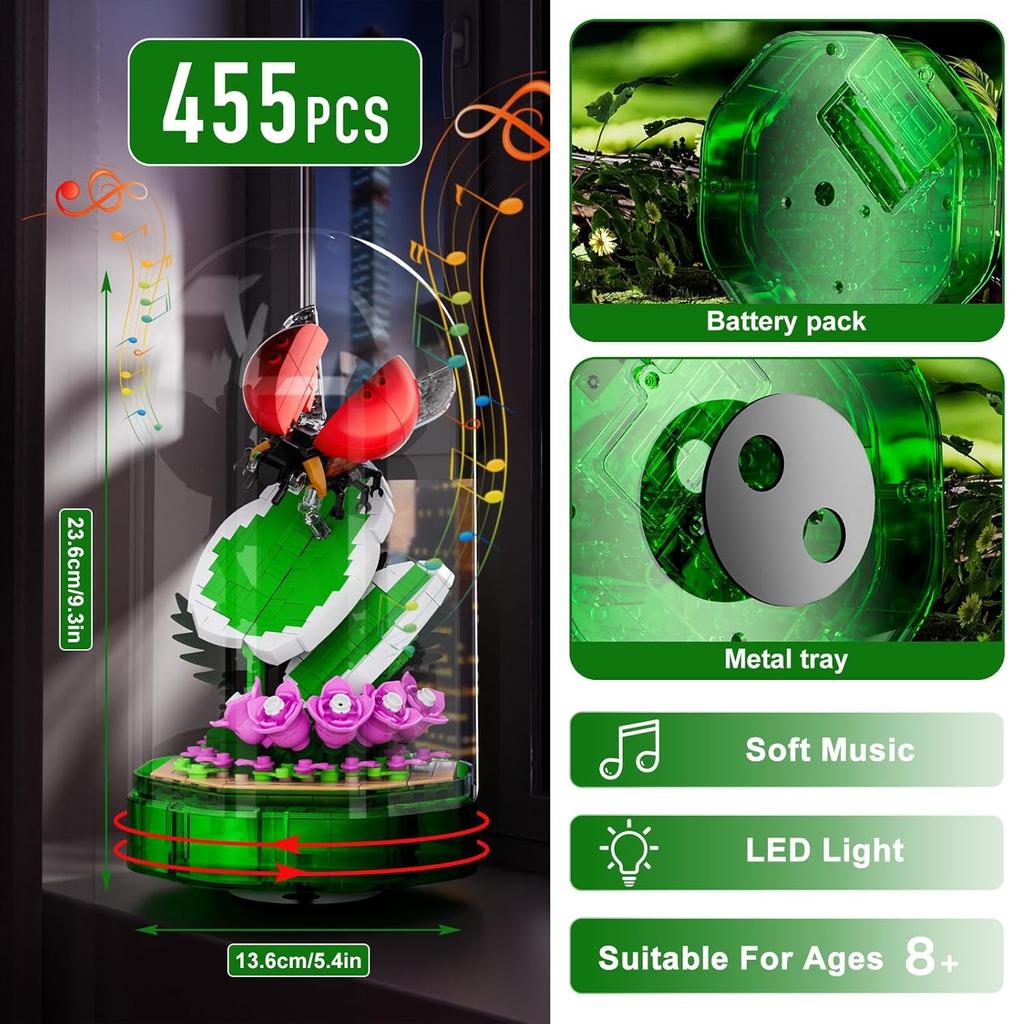 MOULD KING 10105 Insect Collection Building Set with Music Display Box Christmas Decoration Gift