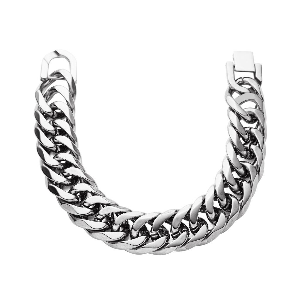 Stainless Steel Men's Trendy Cuban Hip Hop Titanium Bracelet