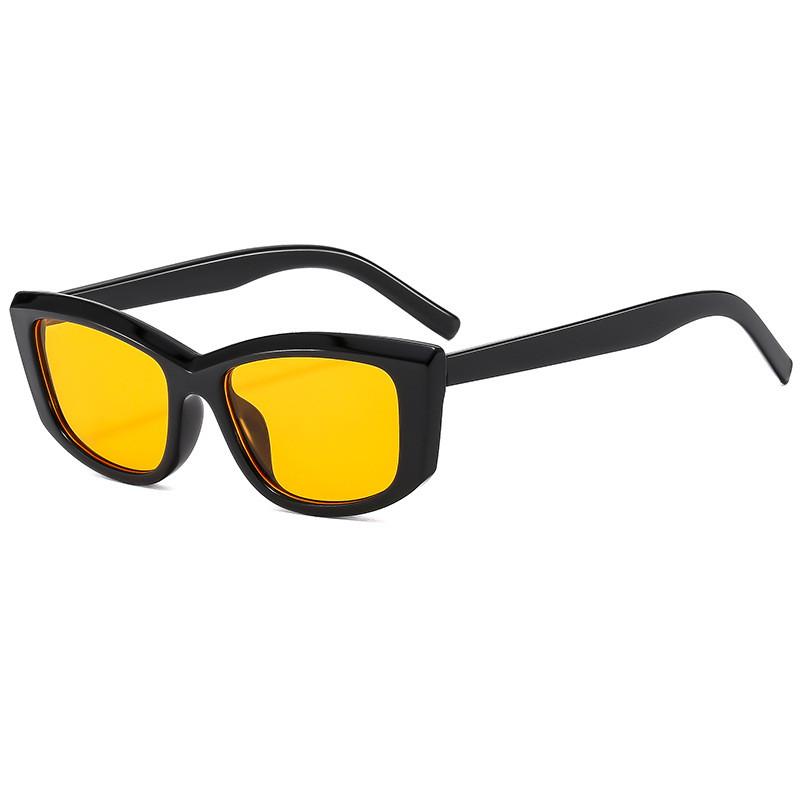 Okulary Koci Oczu Damskie Ochrona UV Vintage Czarne Okrągła Twarz Okulary Przeciwsłoneczne Na Podróże I Imprezy