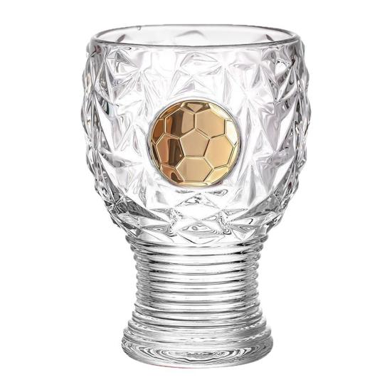 Trophy Beer Glass Mug 440ml Glass Pint Clear Soccer Shaped Heavy Duty Cup 1pc