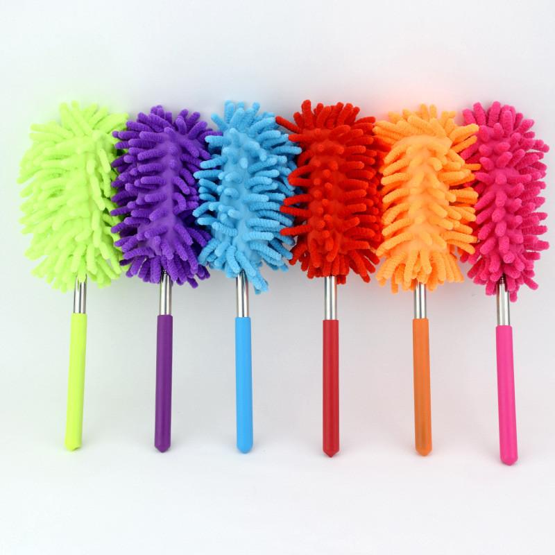 Stainless Steel Extendable Duster With Synthetic Fiber Head For Home Cleaning