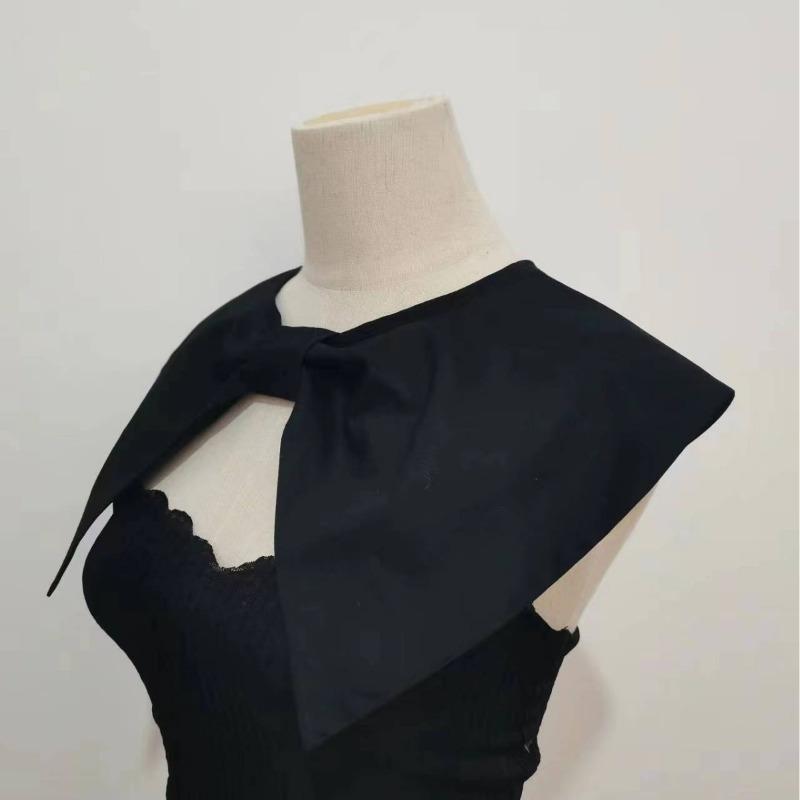 New Large Pointed Collar Exterior Paired with Decorative Shawl Versatile Skirt Elegant Collar Bow Age-reducing Large Collar