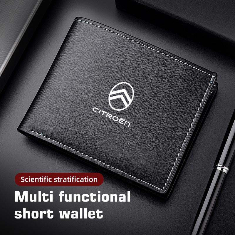 Auto Logo Herren Kurze Leder Geldbörse Mehrere Kartenfächer Zubehör Für Citroen C5 C1 C2 C6 C4L DS3 DS4 DS5 C-Elysee Grand