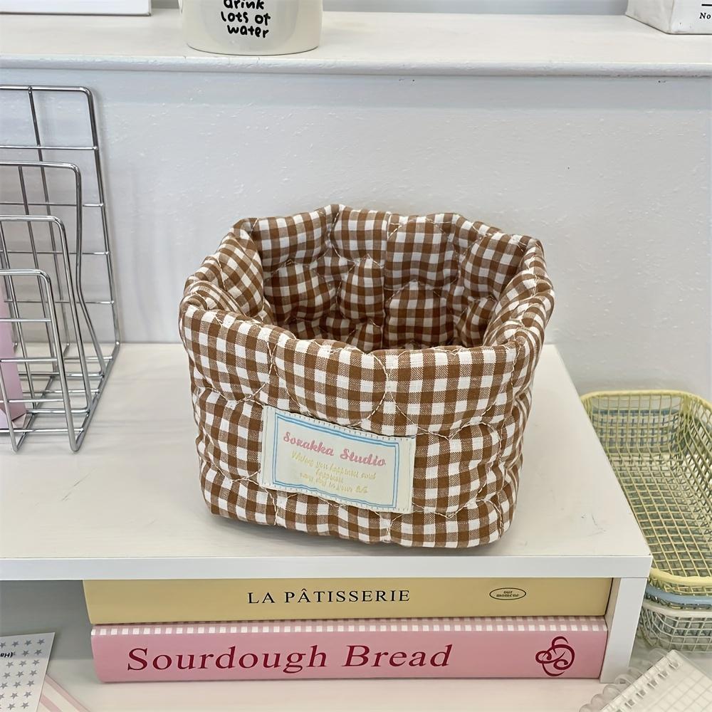 Fabric Storage Basket,Desk Organization - Decorative Open-Top Organizer Basket (No Lid) for, Shelf Baskets, Valentine's Day gift