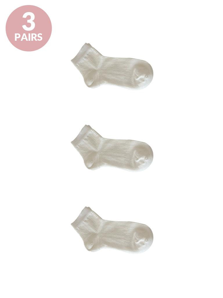 3 Pairs Women Summer Thin Mesh Socks Women Short Ssocks Student Solid Color Simple Summer Midsole Breathable Sports Socks