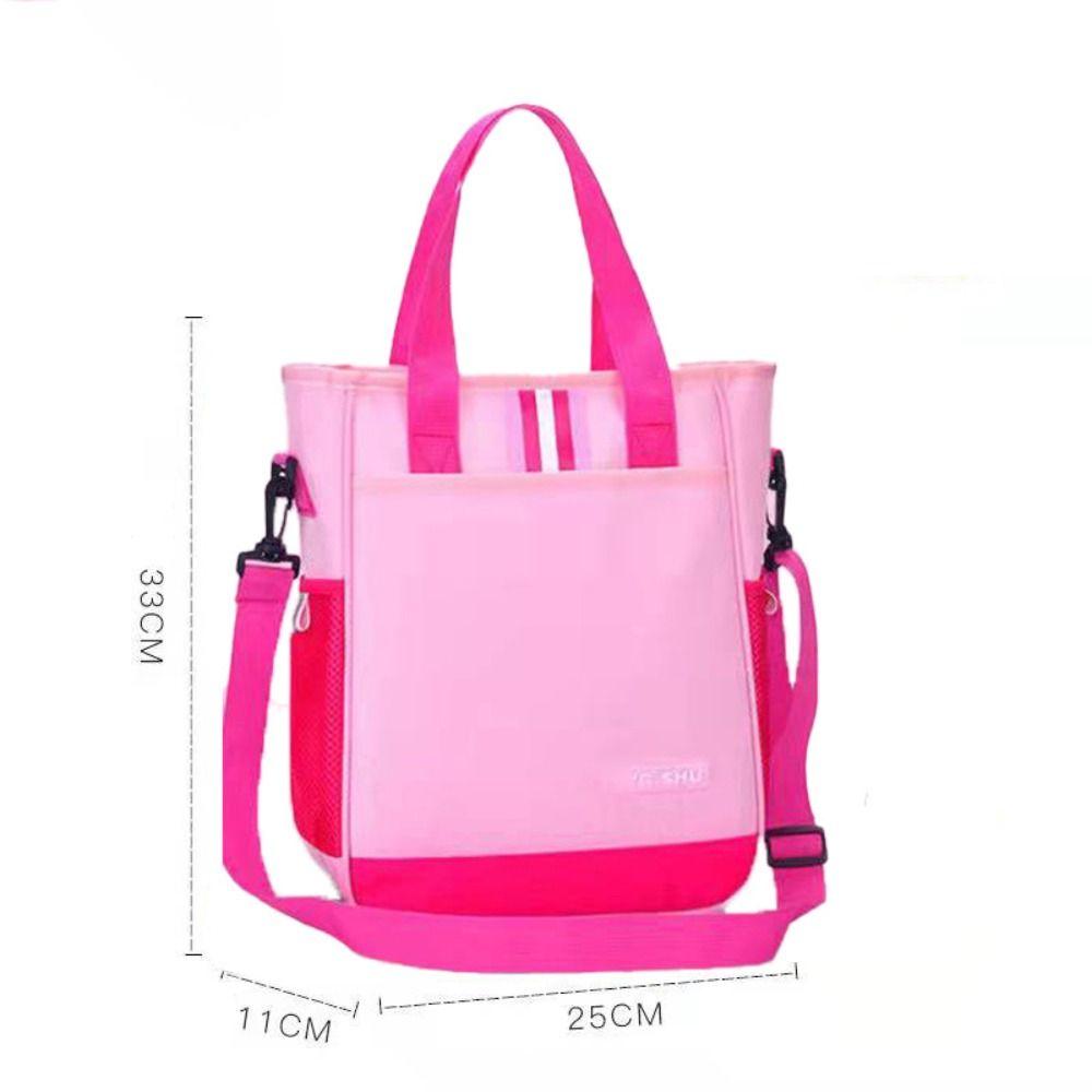

A4 Primary School HandBag Large Capacity Casual Study Tote Bag Student Tutorial Bags Carrying Bag рожевий червоний колір