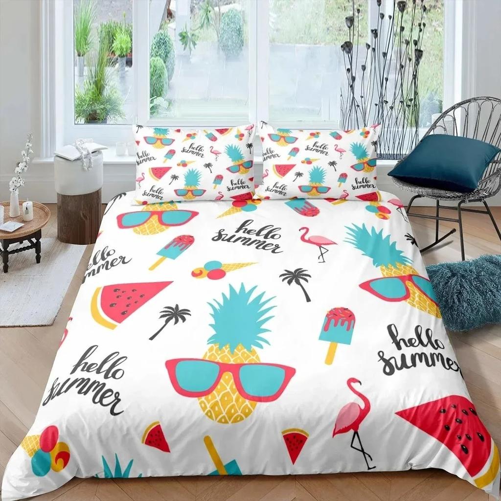3D Print Flamingo Flowers Tropical Animal 3D Duvet Cover Bedding Set Comforter Linen Pillowcases Single Double Twin King Queen