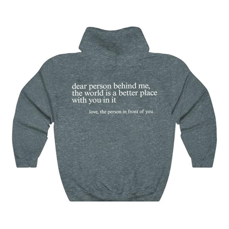 Damen Oversized Hoodie mit Fleece-Futter, Buchstaben-Slogan-Print, Kängurutasche und Kordelzug.