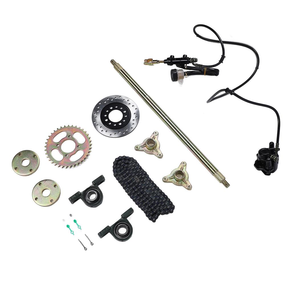 600mm Go Kart Rear Live Axle Kit with Brake Assembly Chain for 50cc 70cc 90cc ATV Quad Bike Drift Trike
