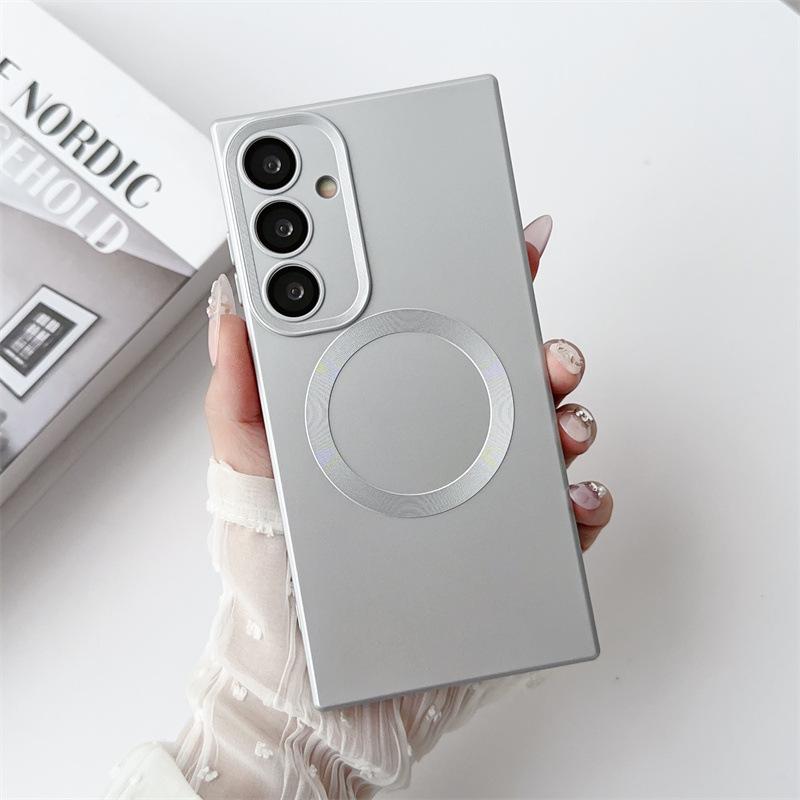 Samsung S24 Plus Silicone Square Case: Magnetic, Solid Color Protective Cover for S23 Ultra & S22/21.
